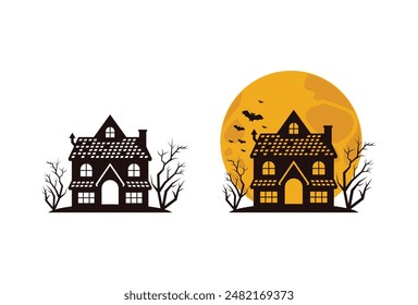 Explore our Halloween Haunted House Illustrations, featuring spooky and detailed haunted house designs perfect for Halloween and horror themes.