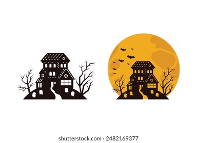 Explore our Halloween Haunted House Illustrations, featuring spooky and detailed haunted house designs perfect for Halloween and horror themes.