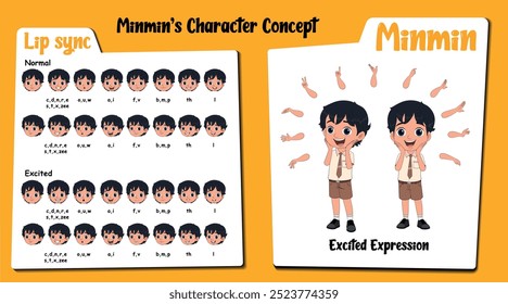 Explore o nosso animado microsite com Minmin, o animado personagem de desenho animado do estudante! Este conjunto oferece uma gama de sincronia labial, gestos de mão e poses de pé.