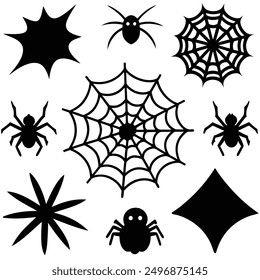 explore our "spider webs Halloween elements vector set," featuring spooky designs perfect for crafting, decor, and party invitations. add a touch of eerie charm to your Halloween projects