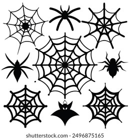 explore our "spider webs Halloween elements vector set," featuring spooky designs perfect for crafting, decor, and party invitations. add a touch of eerie charm to your Halloween projects