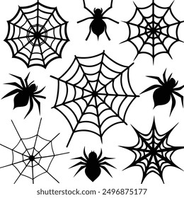 explore our "spider webs Halloween elements vector set," featuring spooky designs perfect for crafting, decor, and party invitations. add a touch of eerie charm to your Halloween projects