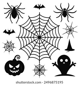 explore our "spider webs Halloween elements vector set," featuring spooky designs perfect for crafting, decor, and party invitations. add a touch of eerie charm to your Halloween projects