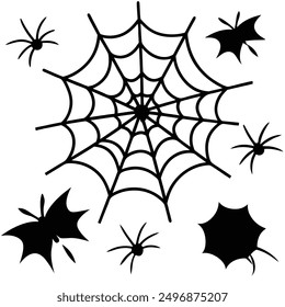 explore our "spider webs Halloween elements vector set," featuring spooky designs perfect for crafting, decor, and party invitations. add a touch of eerie charm to your Halloween projects