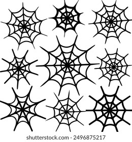 explore our "spider webs Halloween elements vector set," featuring spooky designs perfect for crafting, decor, and party invitations. add a touch of eerie charm to your Halloween projects