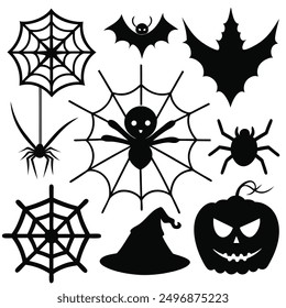 explore our "spider webs Halloween elements vector set," featuring spooky designs perfect for crafting, decor, and party invitations. add a touch of eerie charm to your Halloween projects