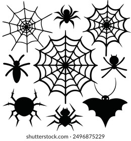 explore our "spider webs Halloween elements vector set," featuring spooky designs perfect for crafting, decor, and party invitations. add a touch of eerie charm to your Halloween projects