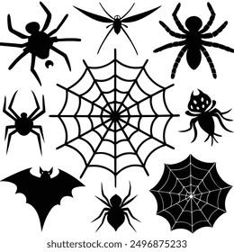 explore our "spider webs Halloween elements vector set," featuring spooky designs perfect for crafting, decor, and party invitations. add a touch of eerie charm to your Halloween projects