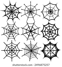 explore our "spider webs Halloween elements vector set," featuring spooky designs perfect for crafting, decor, and party invitations. add a touch of eerie charm to your Halloween projects