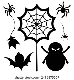explore our "spider webs Halloween elements vector set," featuring spooky designs perfect for crafting, decor, and party invitations. add a touch of eerie charm to your Halloween projects