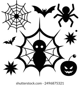 explore our "spider webs Halloween elements vector set," featuring spooky designs perfect for crafting, decor, and party invitations. add a touch of eerie charm to your Halloween projects