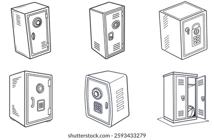Explore our vector icon set featuring school, travel, and gym lockers. Perfect for adding clarity and style to your designs with versatile, easy-to-use icons.