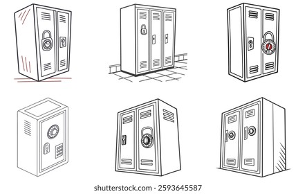 Explore our vector icon set featuring school, travel, and gym lockers. Perfect for adding clarity and style to your designs with versatile, easy-to-use icons.