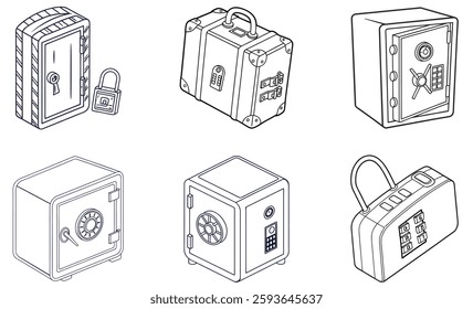 Explore our vector icon set featuring school, travel, and gym lockers. Perfect for adding clarity and style to your designs with versatile, easy-to-use icons.