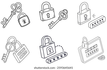Explore our vector icon set featuring school, travel, and gym lockers. Perfect for adding clarity and style to your designs with versatile, easy-to-use icons.