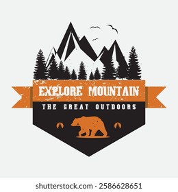 Explore outdoors Illustration typography for t shirt, poster, logo, sticker, or apparel merchandise