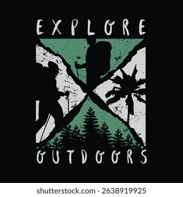 Explore outdoors Illustration typography for t shirt, poster, logo, sticker, or apparel merchandise