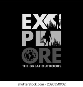 Explore The Outdoors Vintage T shirt design typhography print ready template vector art  - Shutterstock ID 2020350932