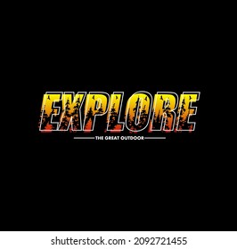 Explore The Outdoors Vintage T shirt design typography print ready template vector art