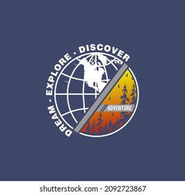Explore The Outdoors Vintage T shirt design typography print ready template vector art