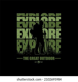 Explore The Outdoors Vintage T shirt design typography print ready template vector art .