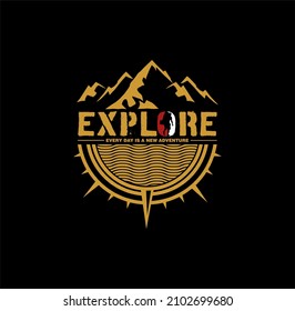 Explore The Outdoors Vintage T shirt design typography print ready template vector art .