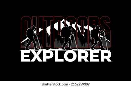 Explore The Outdoors Vintage T shirt design typography print ready template vector art 