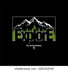 Explore The Outdoors Vintage T shirt design typography print ready template vector art 