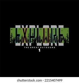 Explore The Outdoors Vintage T shirt design typography print ready template vector art. 