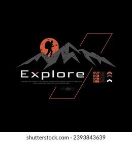 Explore The Outdoors Vintage T shirt design,template, vector art .