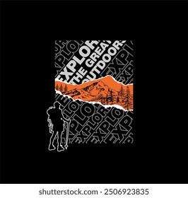 Explore The Outdoors Vintage T shirt design typography print ready template vector art 