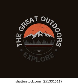Explore The Outdoors Vintage T shirt design.