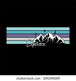 Explore The Outdoors Vintage T shirt,sweatshirt,hoodie, design print ready template vector art