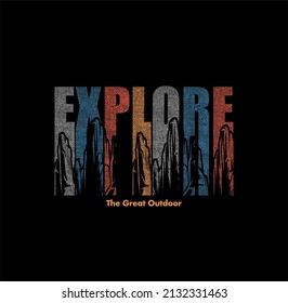 Explore The Outdoors Vintage T shirt,sweatshirt,hoodie, design print ready template vector art .