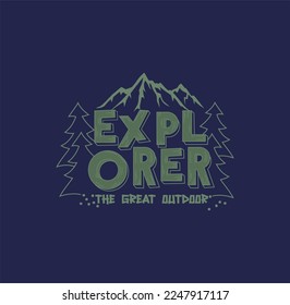 Explore The Outdoors Vintage T shirt,sweatshirt,hoodie, design print ready template vector art 