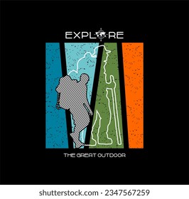 Explore The Outdoors Vintage T shirt,sweatshirt,hoodie, design print ready template vector art 