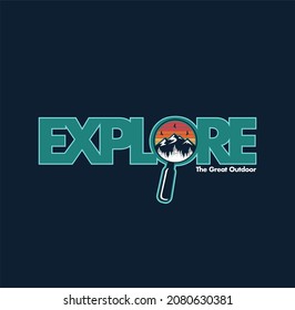 Explore The Outdoors Vintage T shirt,sweatshirt,hoodie,logo design print ready template vector art 