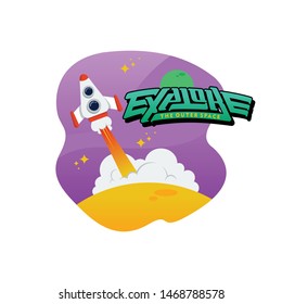 explore the outer space. vector - illustration