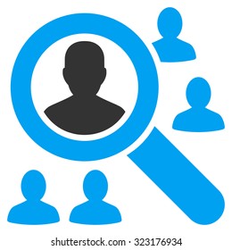 Explore Patients vector icon. Style is bicolor flat symbol, blue and gray colors, rounded angles, white background.