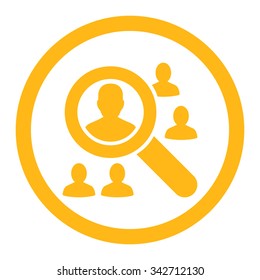 Explore Patients vector icon. Style is flat rounded symbol, yellow color, rounded angles, white background.