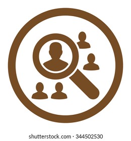 Explore Patients vector icon. Style is flat rounded symbol, brown color, rounded angles, white background.