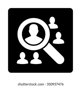 Explore Patients vector icon. Style is flat rounded square button, white and black colors, white background.
