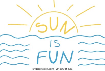 Explore the playful charm of hand-drawn lettering with "Sun is Fun." This doodle exudes a carefree vibe, perfect for capturing the essence of sunny days and joyful adventures. 