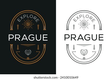 Explore Prague Design, Vector illustration.