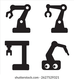 Explore a premium collection of robotics and automation icons. Robotic Arm Humanoid Robot Industrial Robot Automation Gear and smart technology designs. Ideal for engineering, tech, and UI projects