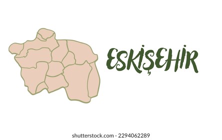 Explore Eskişehir Province's Regions with a Detailed Vector Map