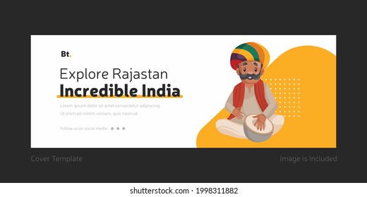 Explore Rajasthan incredible India cover page template. 