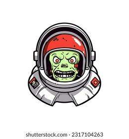 Explore the realms of the undead and outer space with this unique zombie astronaut hand drawn logo design illustration. Get noticed with a touch of otherworldly horror