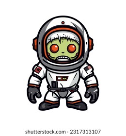 Explore the realms of the undead and outer space with this unique zombie astronaut hand drawn logo design illustration. Get noticed with a touch of otherworldly horror