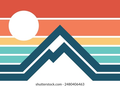 Explore Retro Mountain Illustrations, featuring vintage-style mountain scenes perfect for outdoor and adventure projects